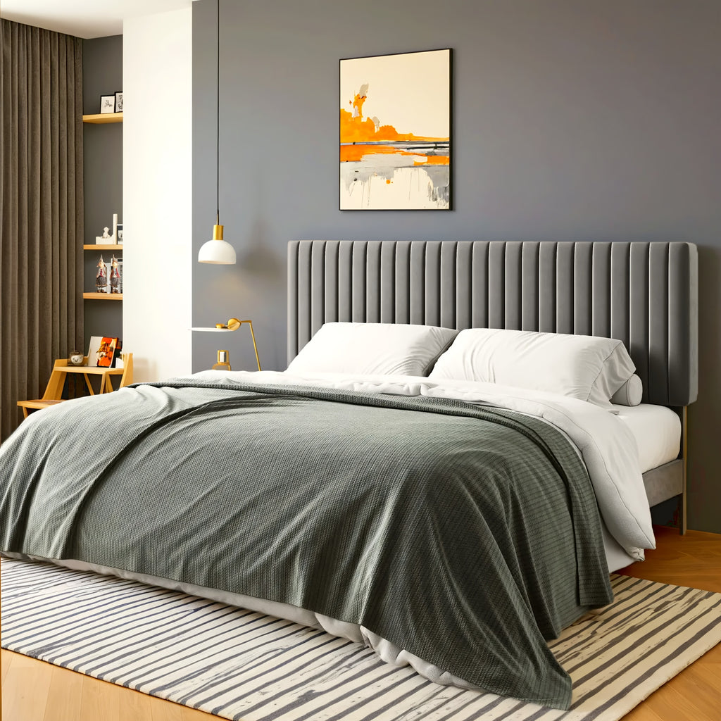 velvet upholstered bed frame adjustable headboard - Temu