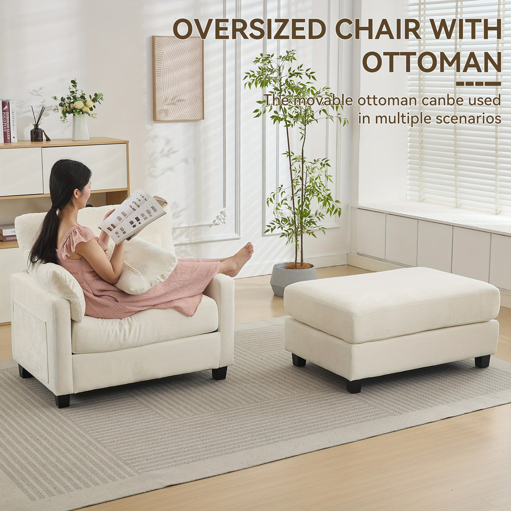 57 5 oversized chaise lounge   indoor white reading - Temu