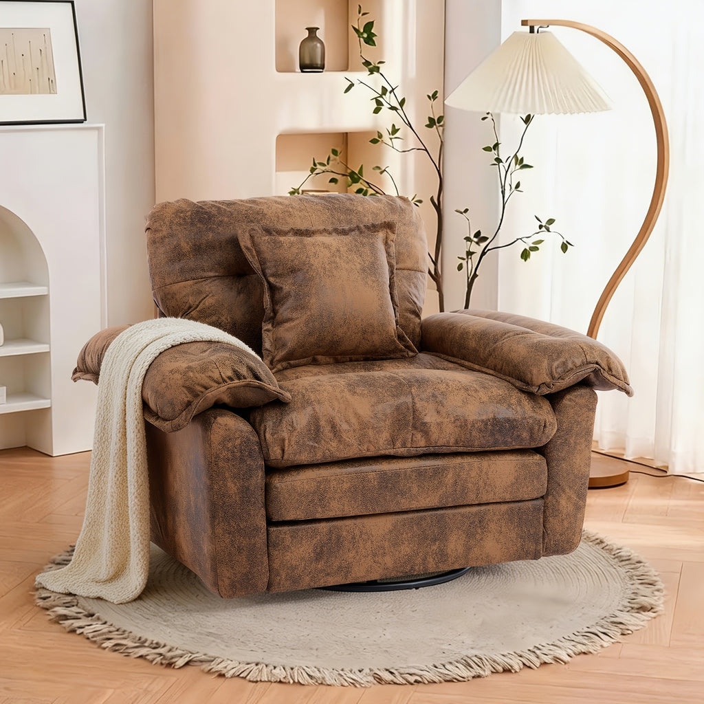 modern chenille swivel accent chair 360 rotation double - Temu