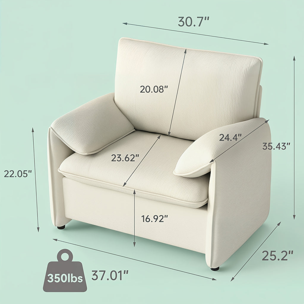 oversized chenille accent chair 37 deep   seat cloud - Temu