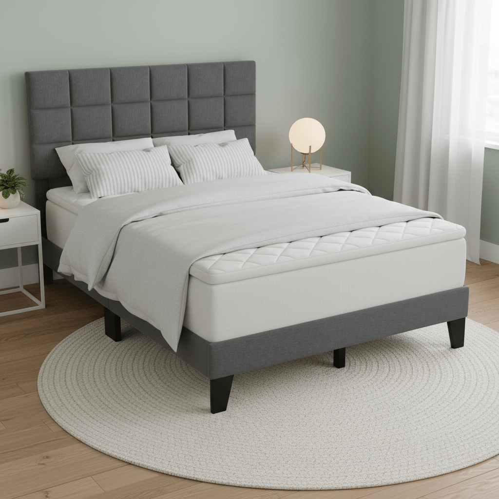 full size platform bed adjustable headboard modern - Temu
