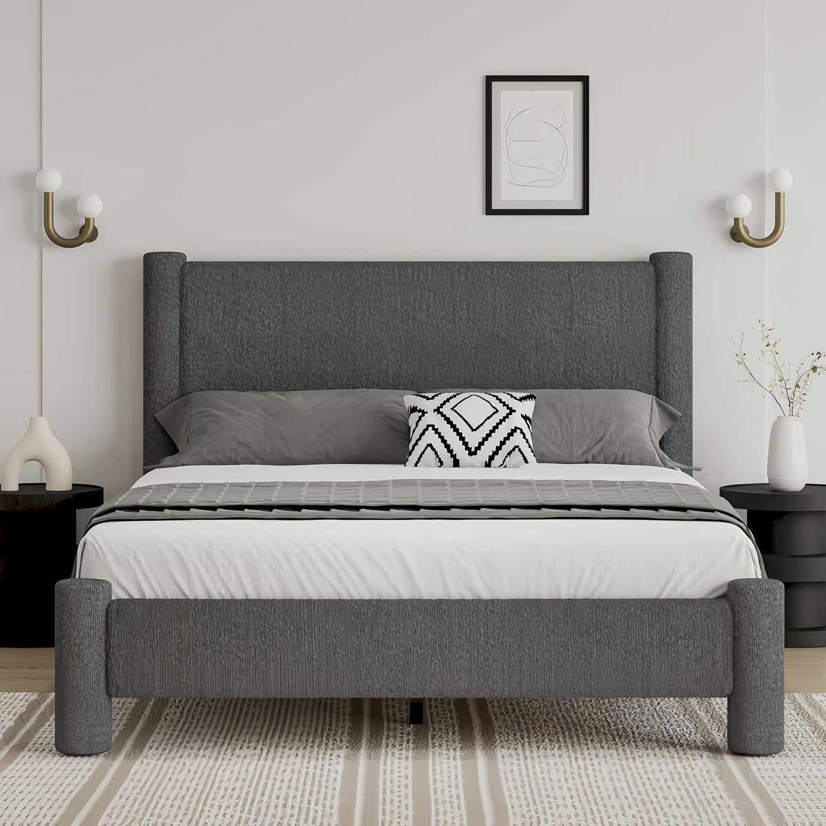 twin full queen size white grey dark grey cream   - Temu