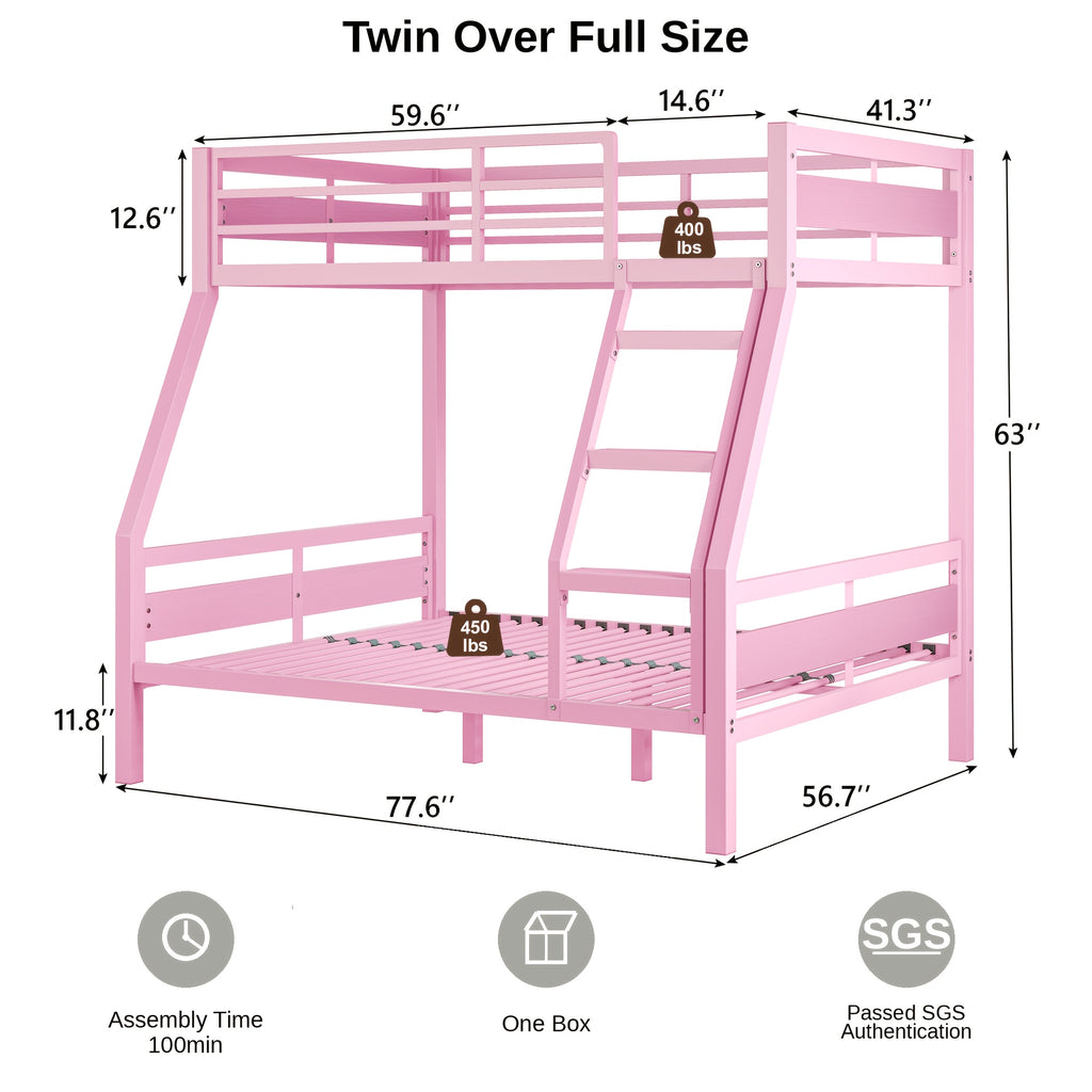 bunk bed twin full heavy duty metal bunkbeds full length - Temu