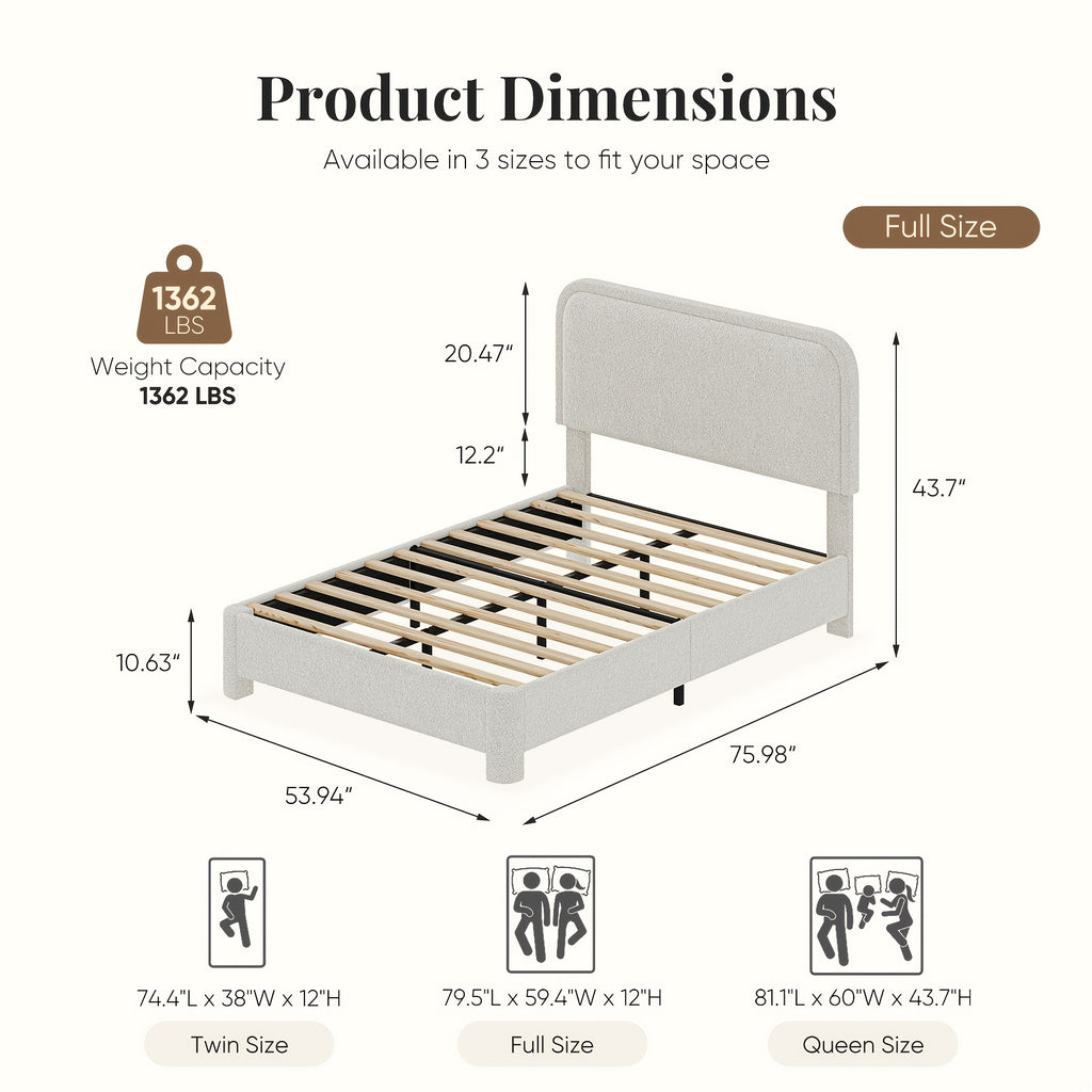 platform bed bed storage cloud teddy boucle frame adjustable - Temu