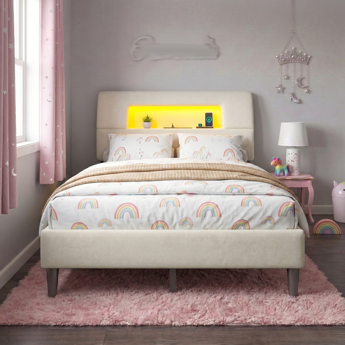 twin full queen king bed frame ergonomic storage headboard - Temu
