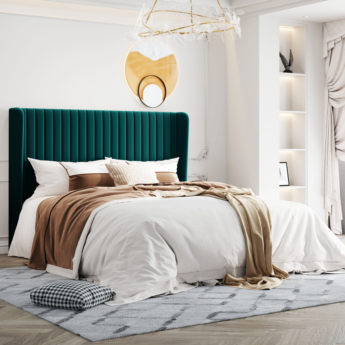 full queen king size velvet upholstered bed frame - Temu