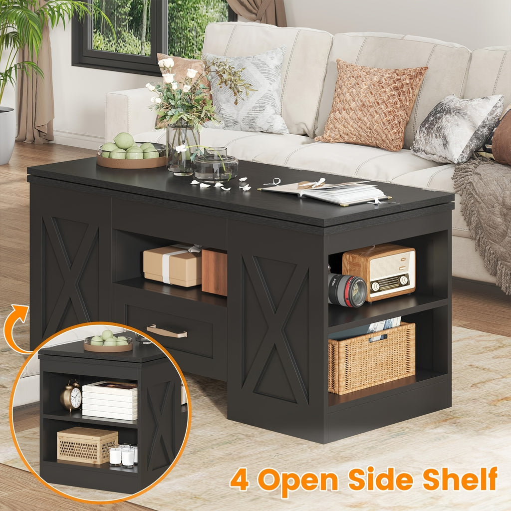 lift top coffee table 39 37inch large wooden farmhouse - Temu