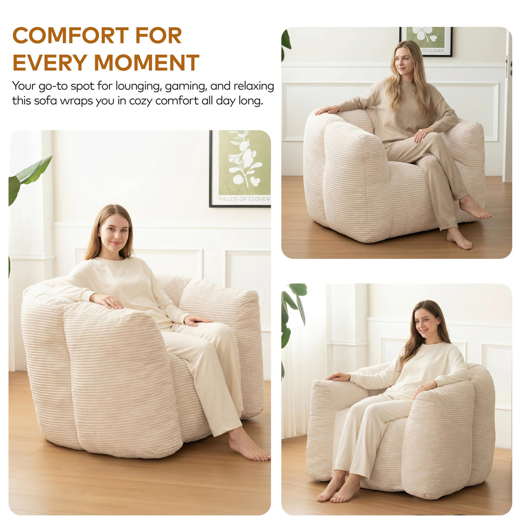 foam bean bag chair suitable living room bedroom dorm - Temu