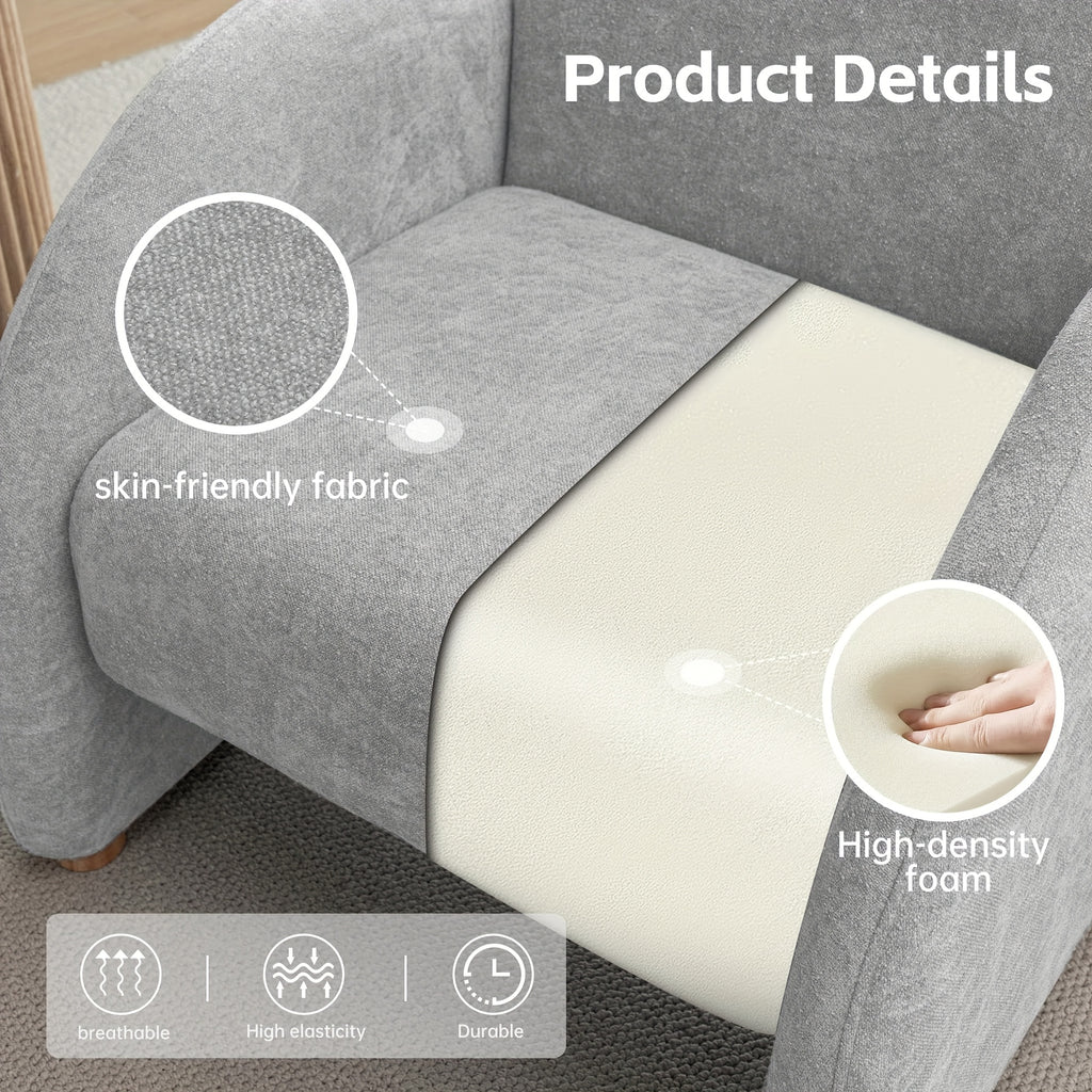 modern accent chair upholstered boucle arm single sofa comfy - Temu