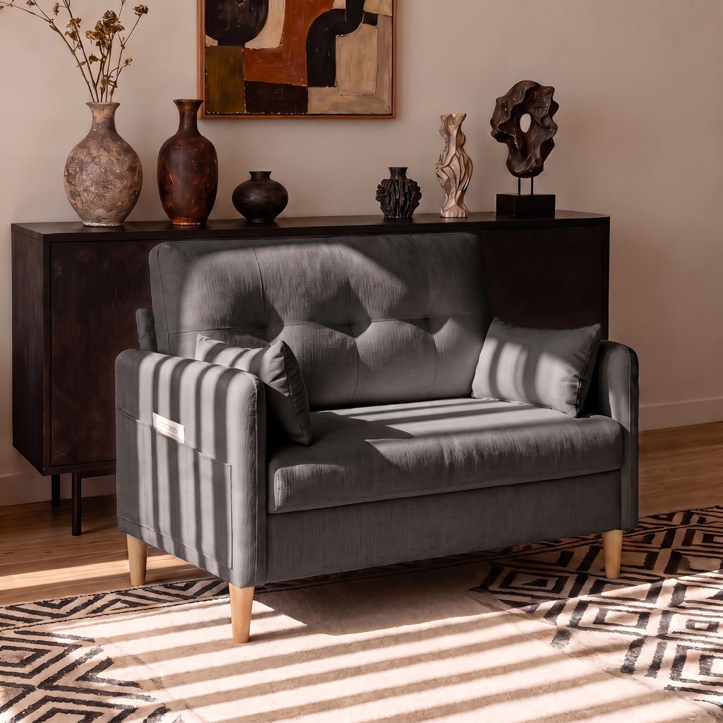 loveseat sofa 47 small couch living room comfy chenille - Temu