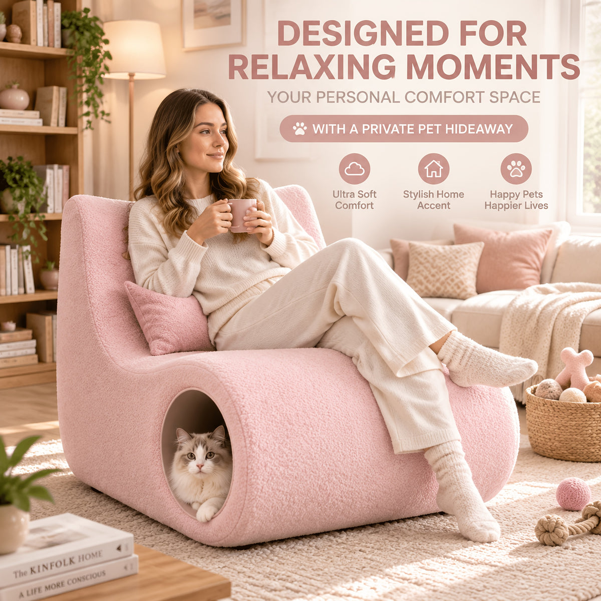 pet friendly teddy lounge chair human pet shared single sofa - Temu