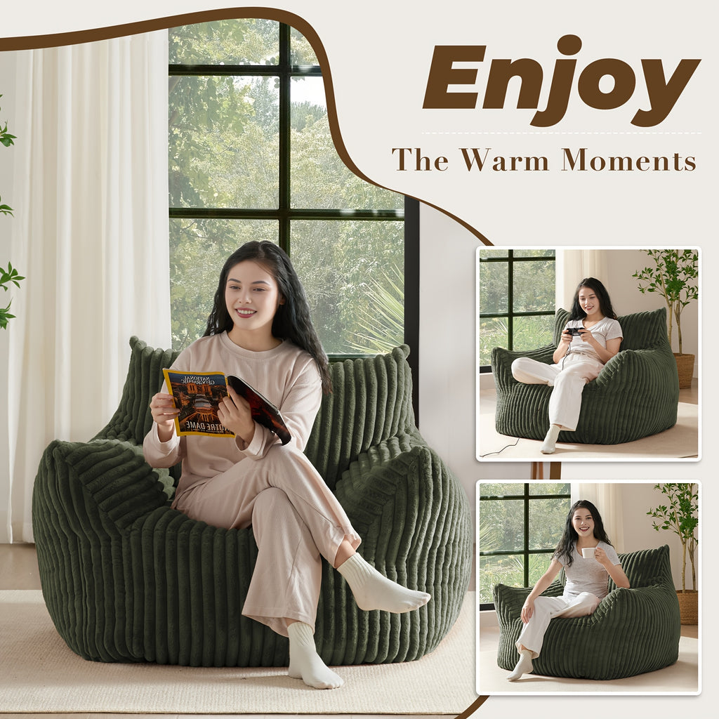 46 oversized corduroy memory foam bean bag chair comfy lazy - Temu