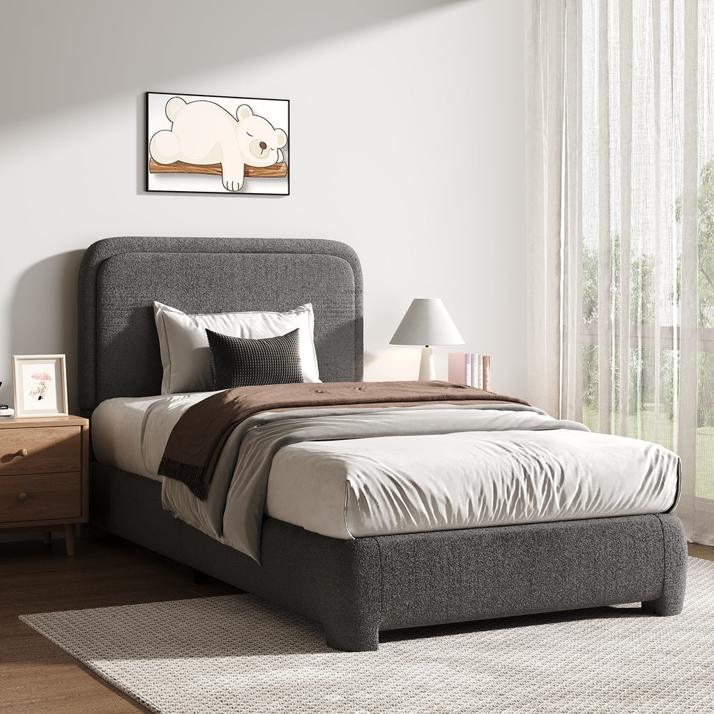 twin full   bed frame cloud boucle upholstered - Temu