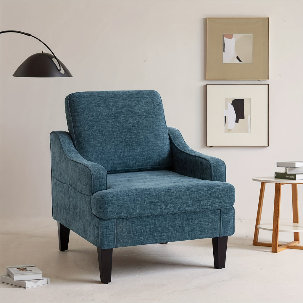 century modern armchair plush padded accent chair   - Temu