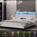 full queen king bed frame led lights velvet - Temu