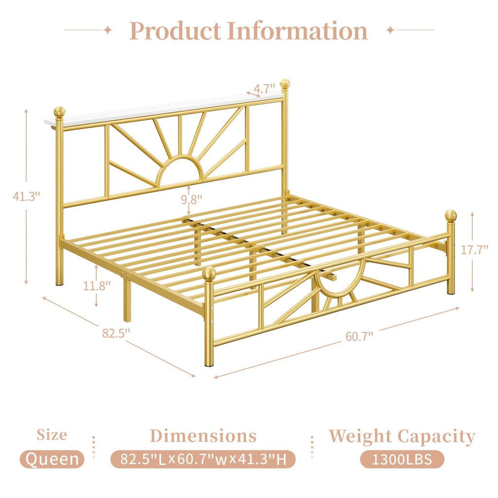 twin full queen king metal bed frame rgb led headboard large - Temu