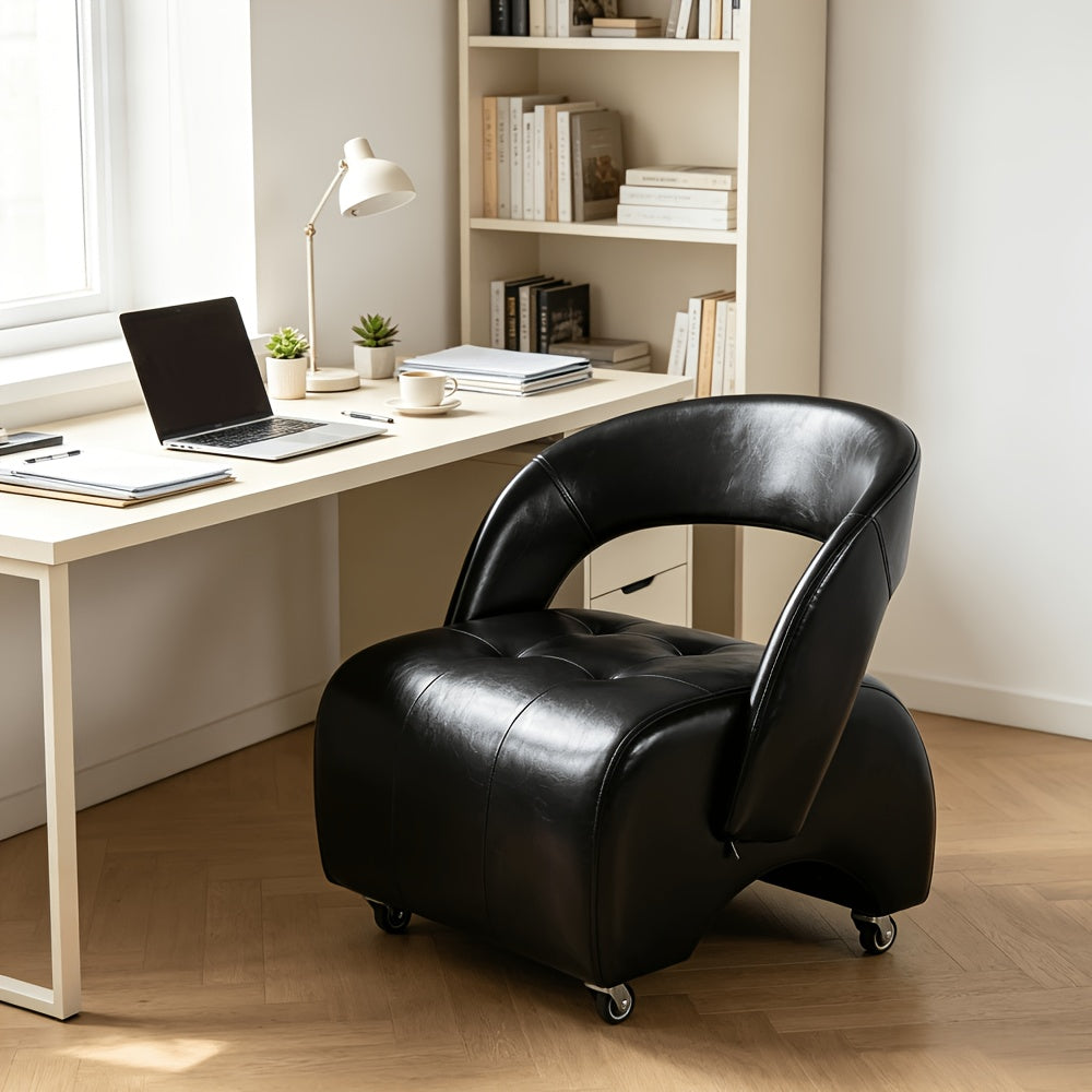 mobile universal wheel leather living room single chair home - Temu