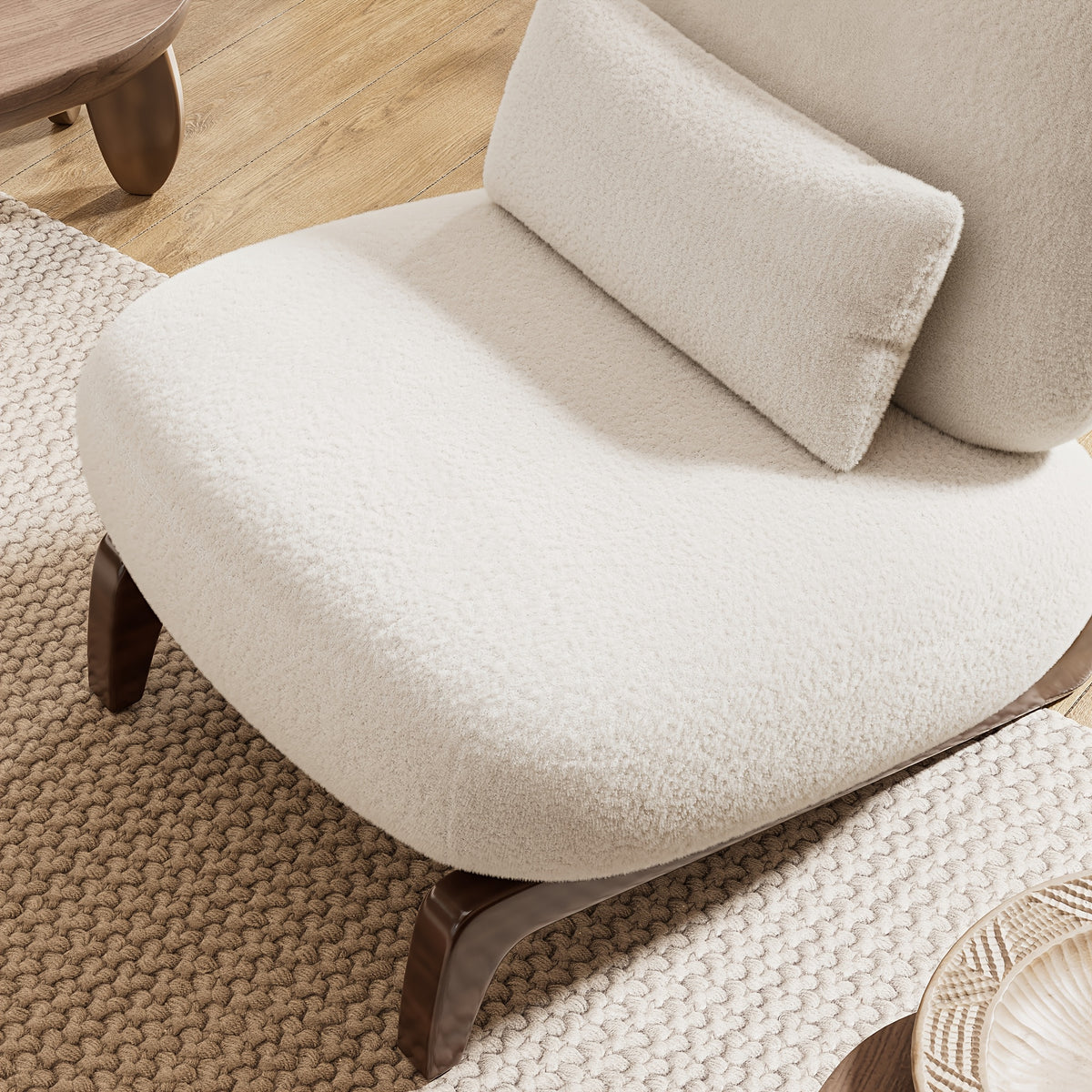 cloud boucle chair modern tilt back accent chair - Temu