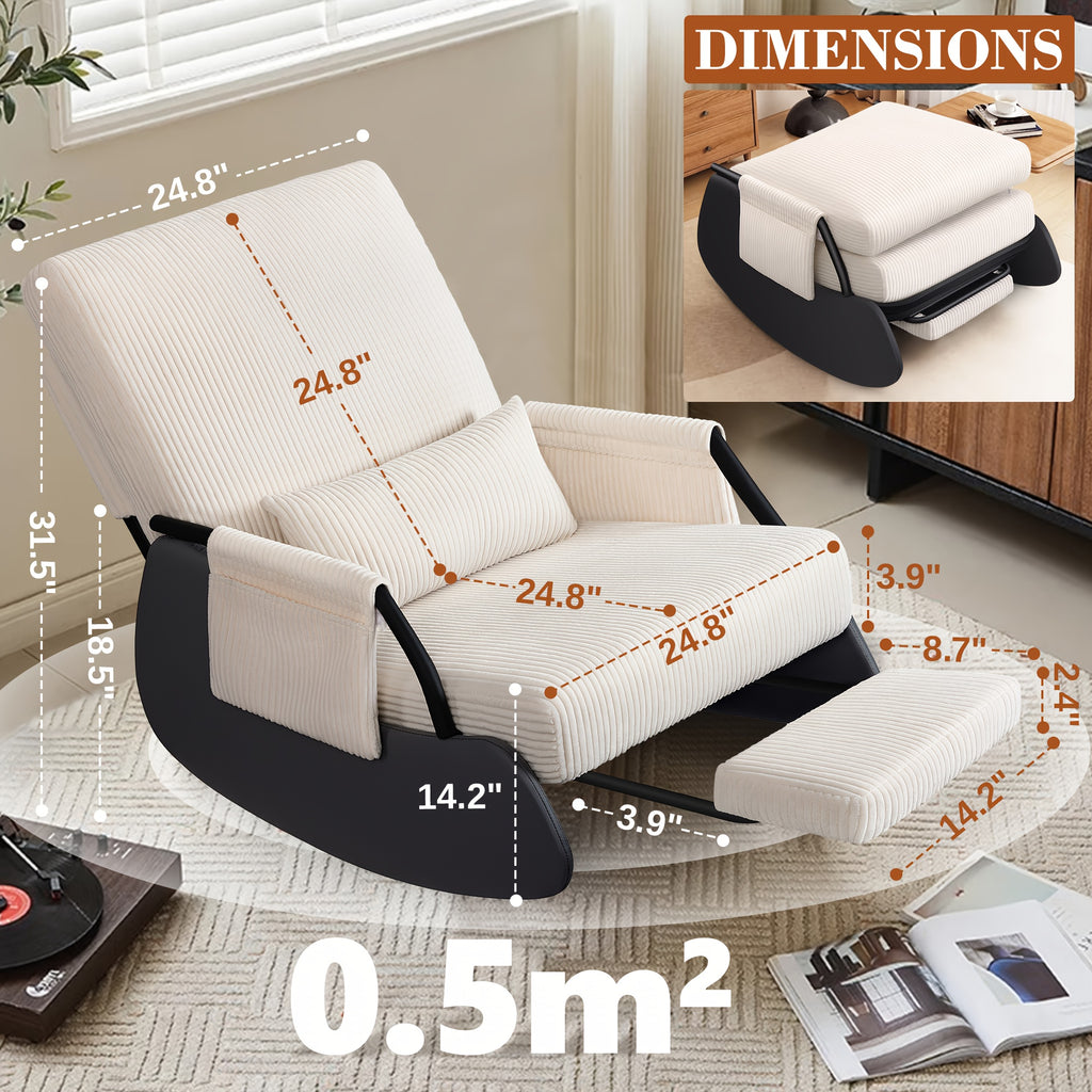 corduroy rocking chair footrest cover washable - Temu