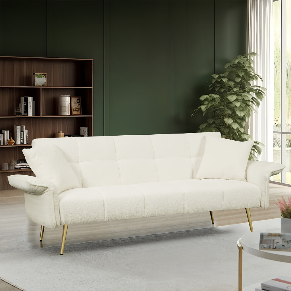 teddy velvet sofa bed convertible armrests temu - Temu