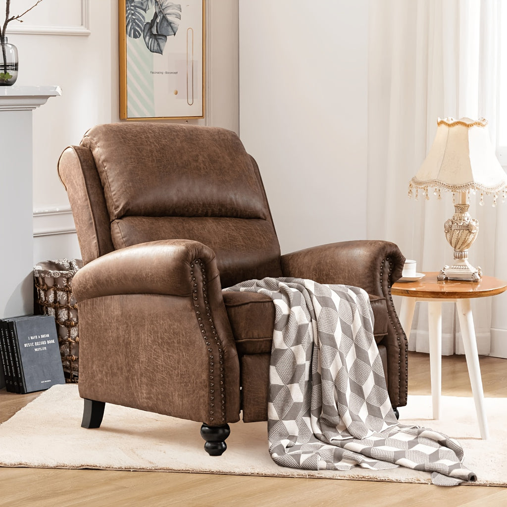 recliner chair faux leather armchair push back - Temu