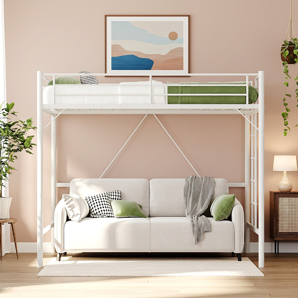 heavy duty loft bed   full size metal frame reinforced - Temu