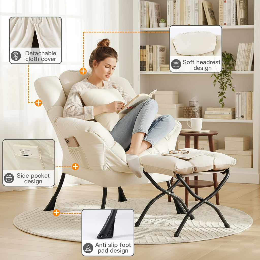 recliner footstool contemporary   accent - Temu
