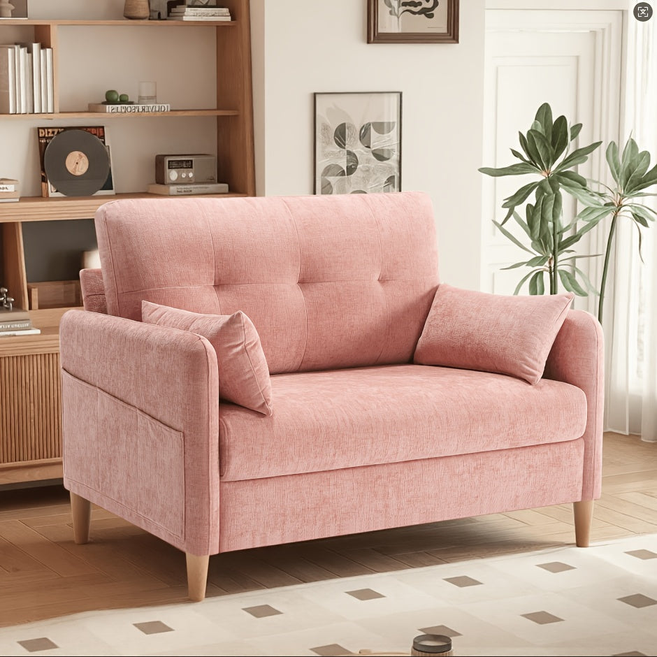 loveseat sofa 47 small couch living room comfy chenille - Temu