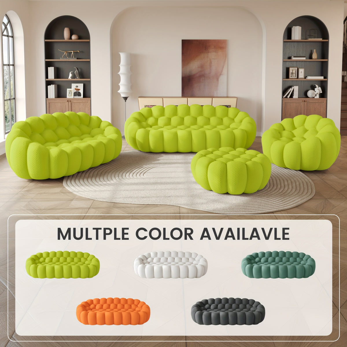 100 03 modern upholstered curved sofa 3 seater mesh fabric - Temu