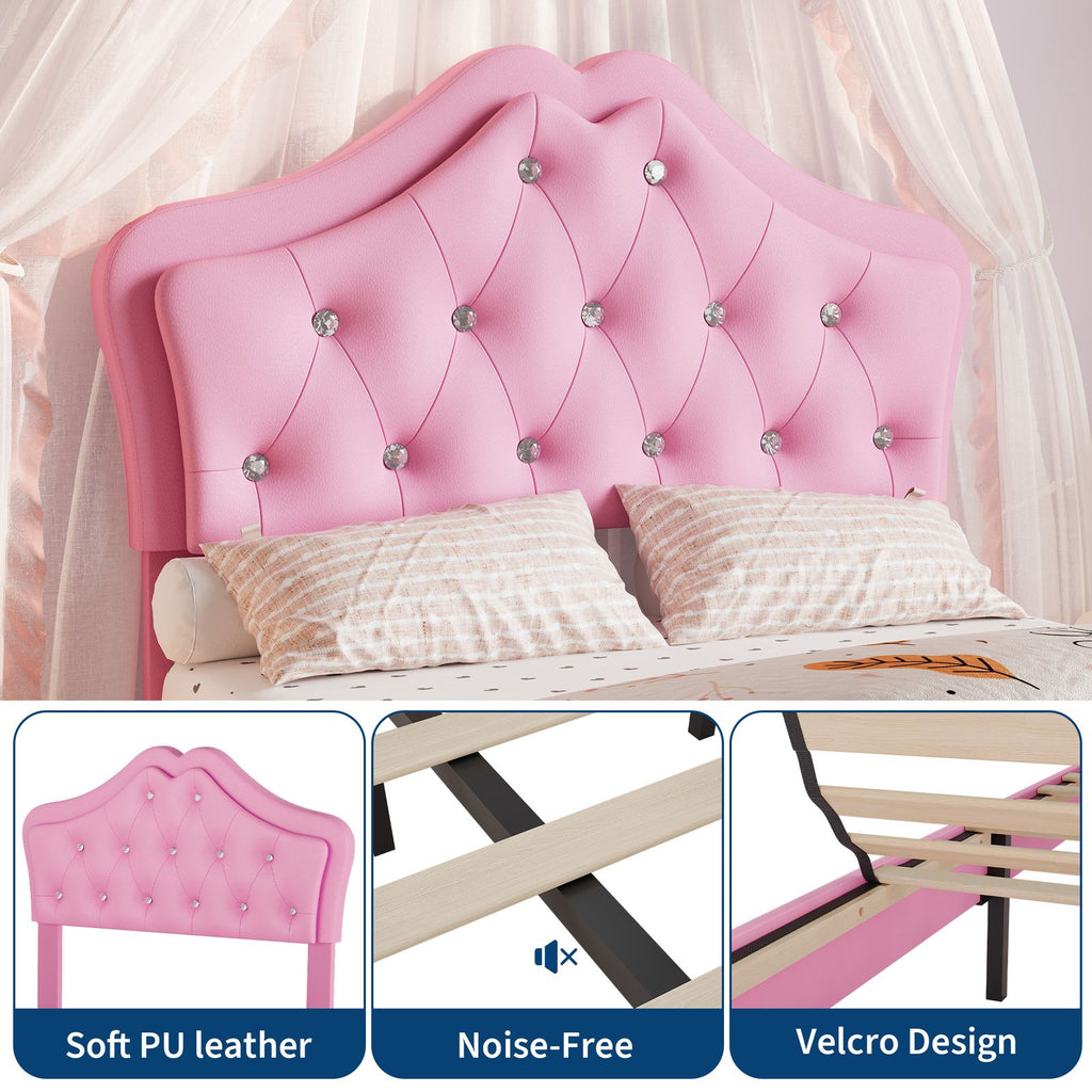 modern twin platform bed frame upholstered crystal button - Temu
