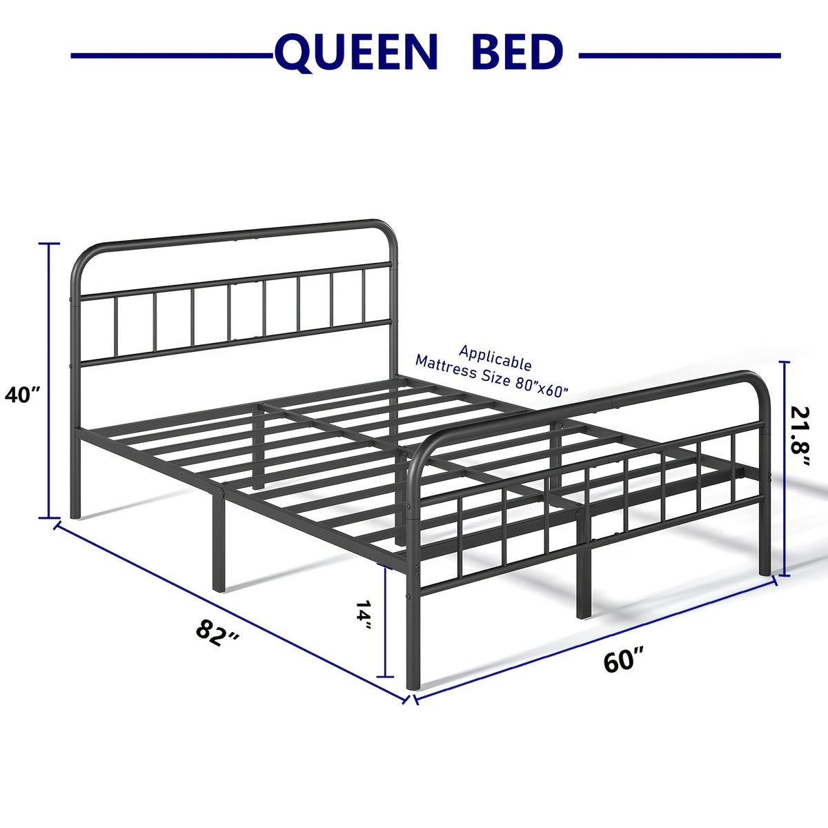 metal platform bed frame industrial style headboard - Temu