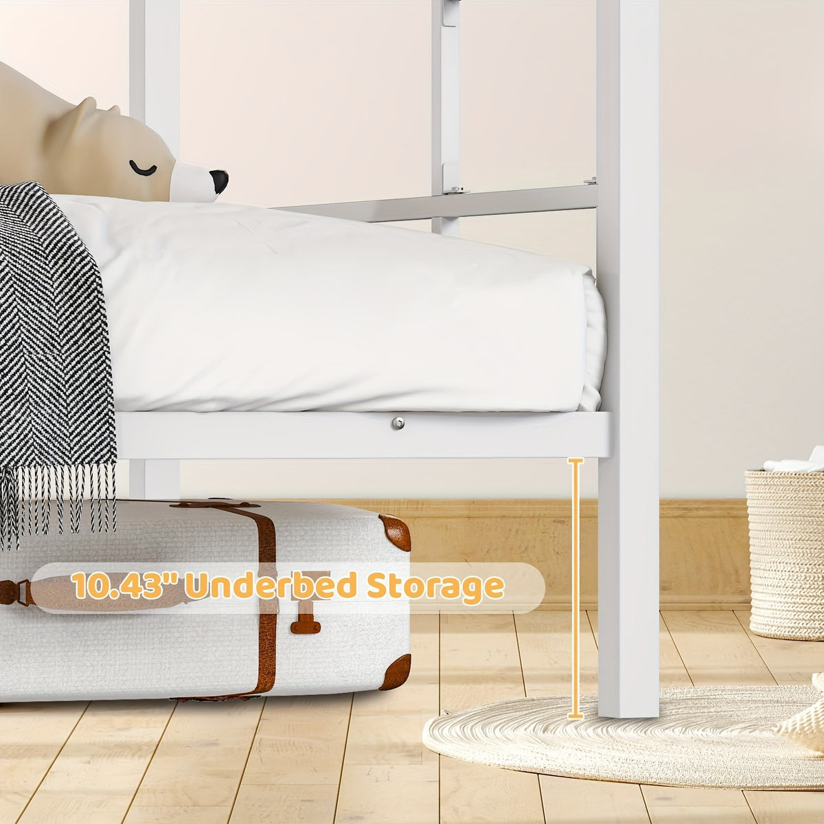 twin twin bunk bed flat rungs stairs heavy duty metal - Temu