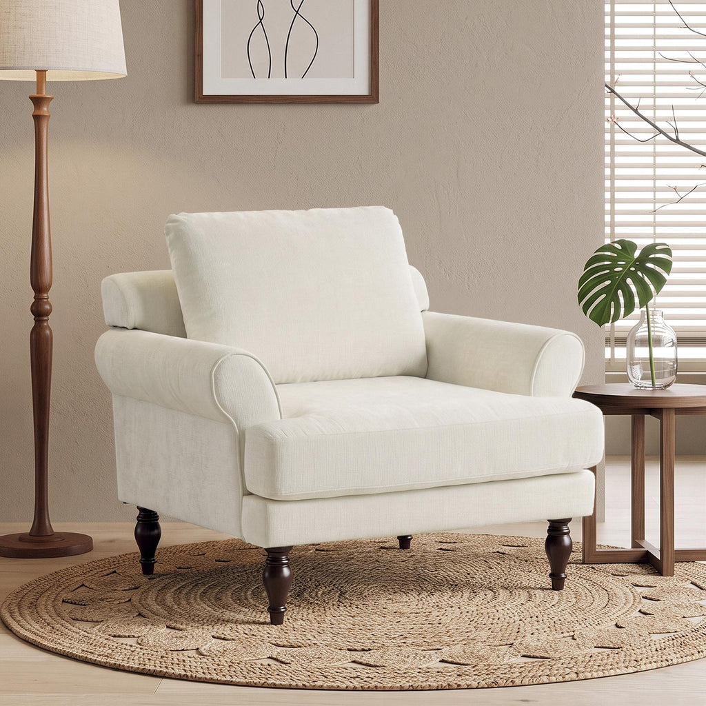 oversized linen fabric accent chair upholstered single sofa - Temu