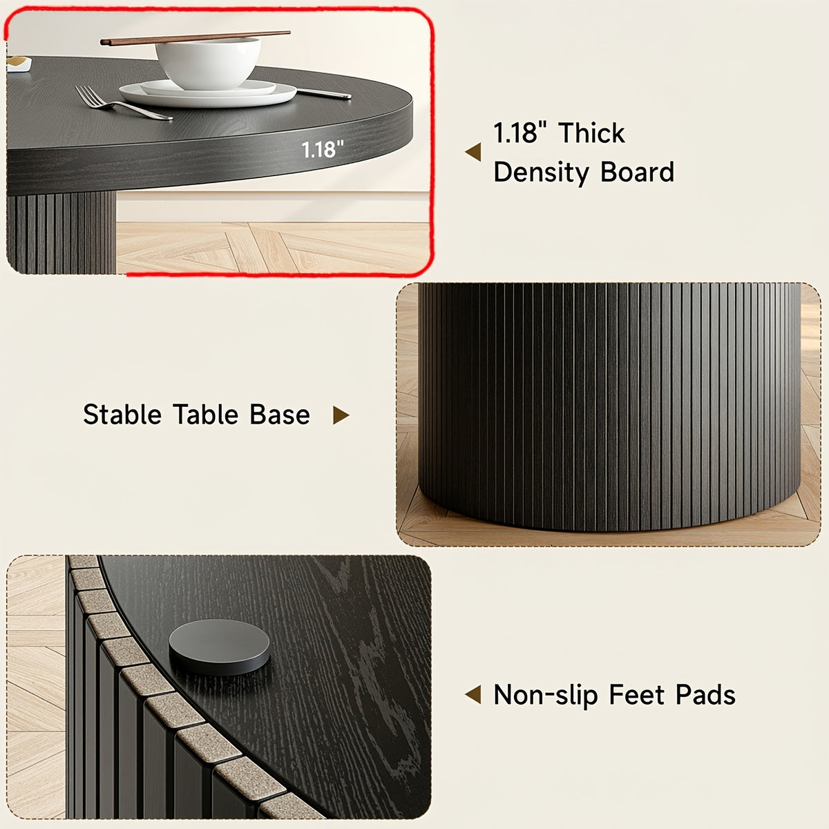 pazcasa 47 inch round dining table 4 circle kitchen table - Temu