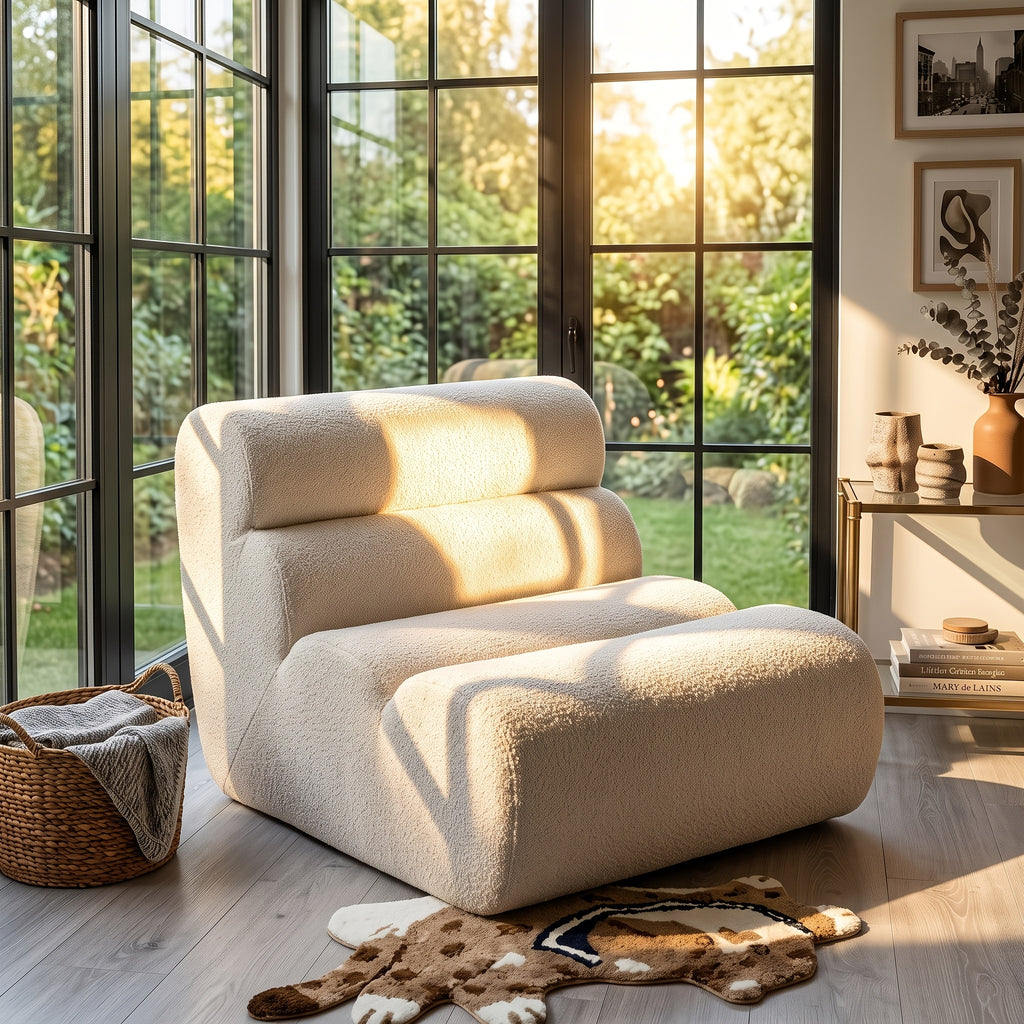 40 95 inch modern teddy fabric floor sofa frameless modular - Temu
