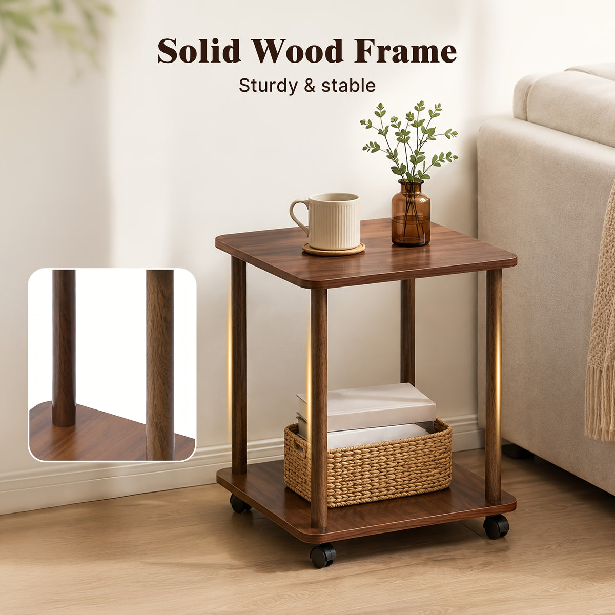 side table end table 2 tier storage shelf   legs - Temu