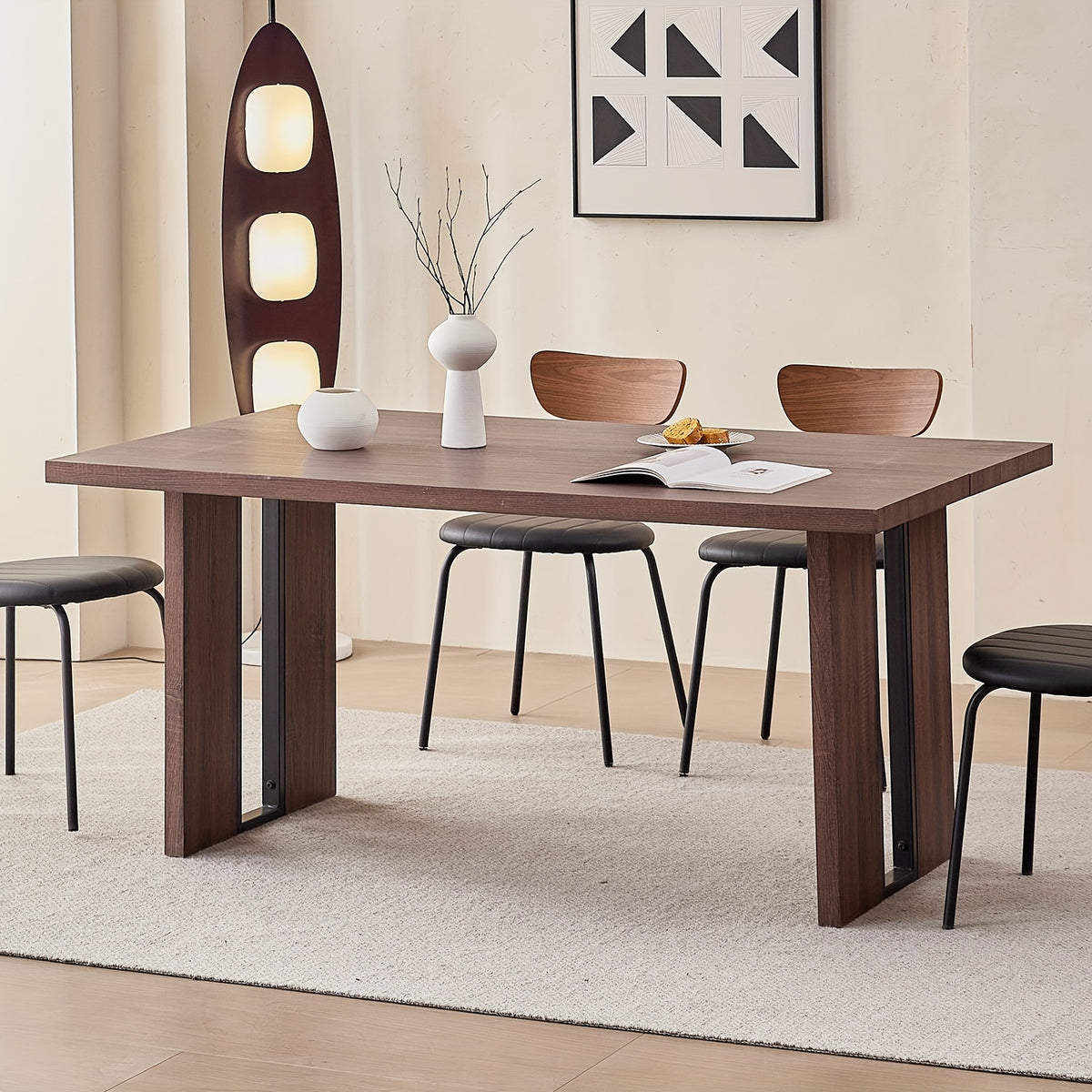 63 rectangle dining table 4 6 35 4 widen tabletop farmhouse - Temu