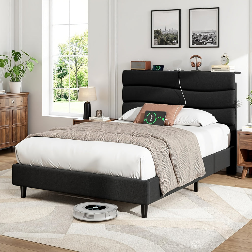 upholstered king queen full twin size bed frame - Temu