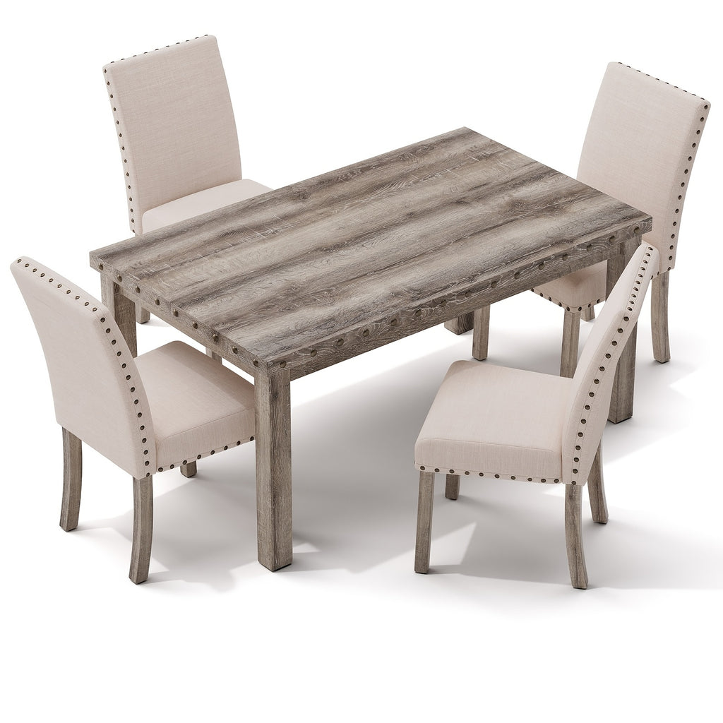 rustic dining table set farmhouse kitchen dining - Temu