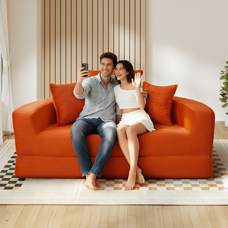 convertible sofa bed round folding   upholstered sofa - Temu