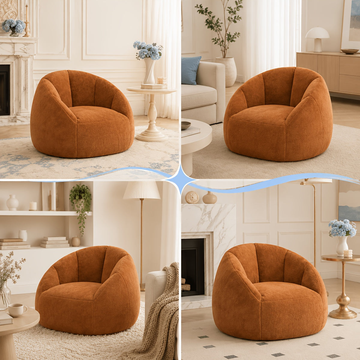 47 2 large shell style corduroy bean bag lounge chair   - Temu
