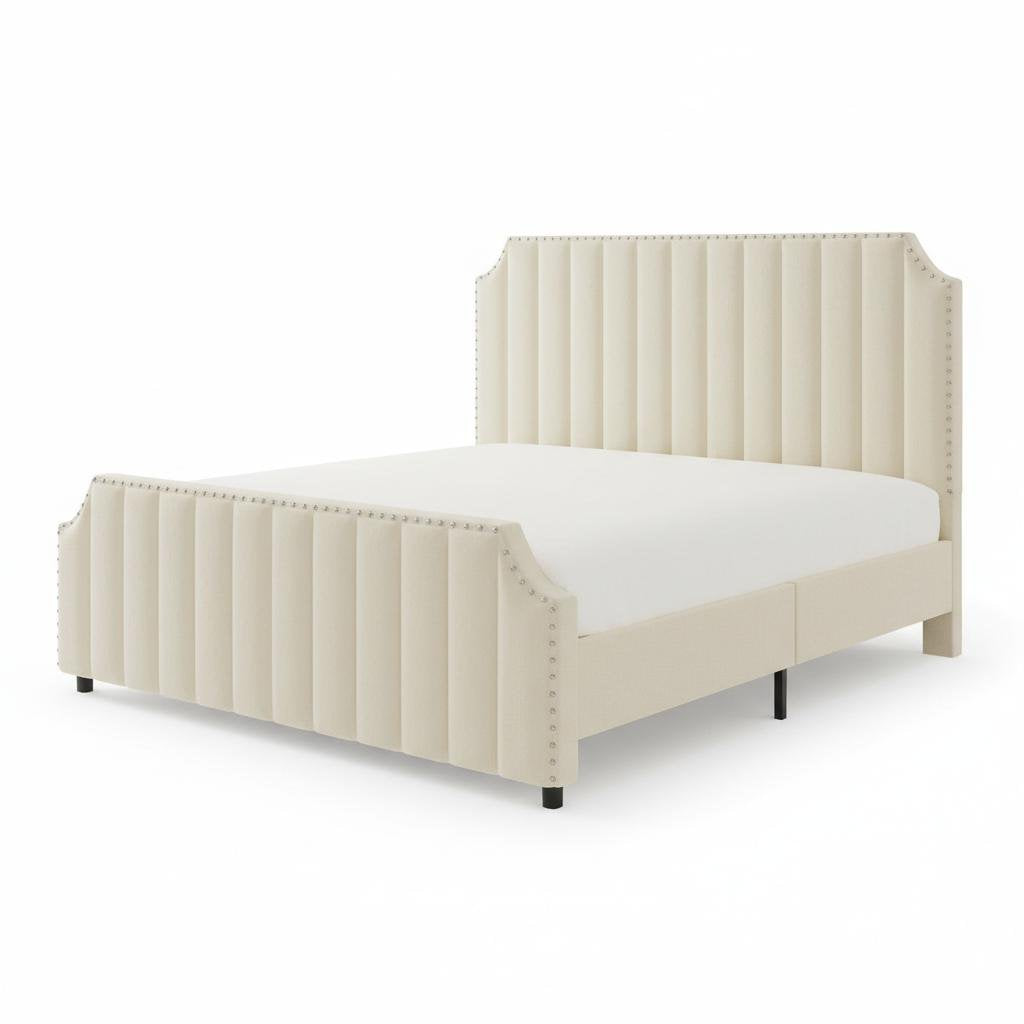 bed bed frame grey velvet queen bed frame 50 2 - Temu