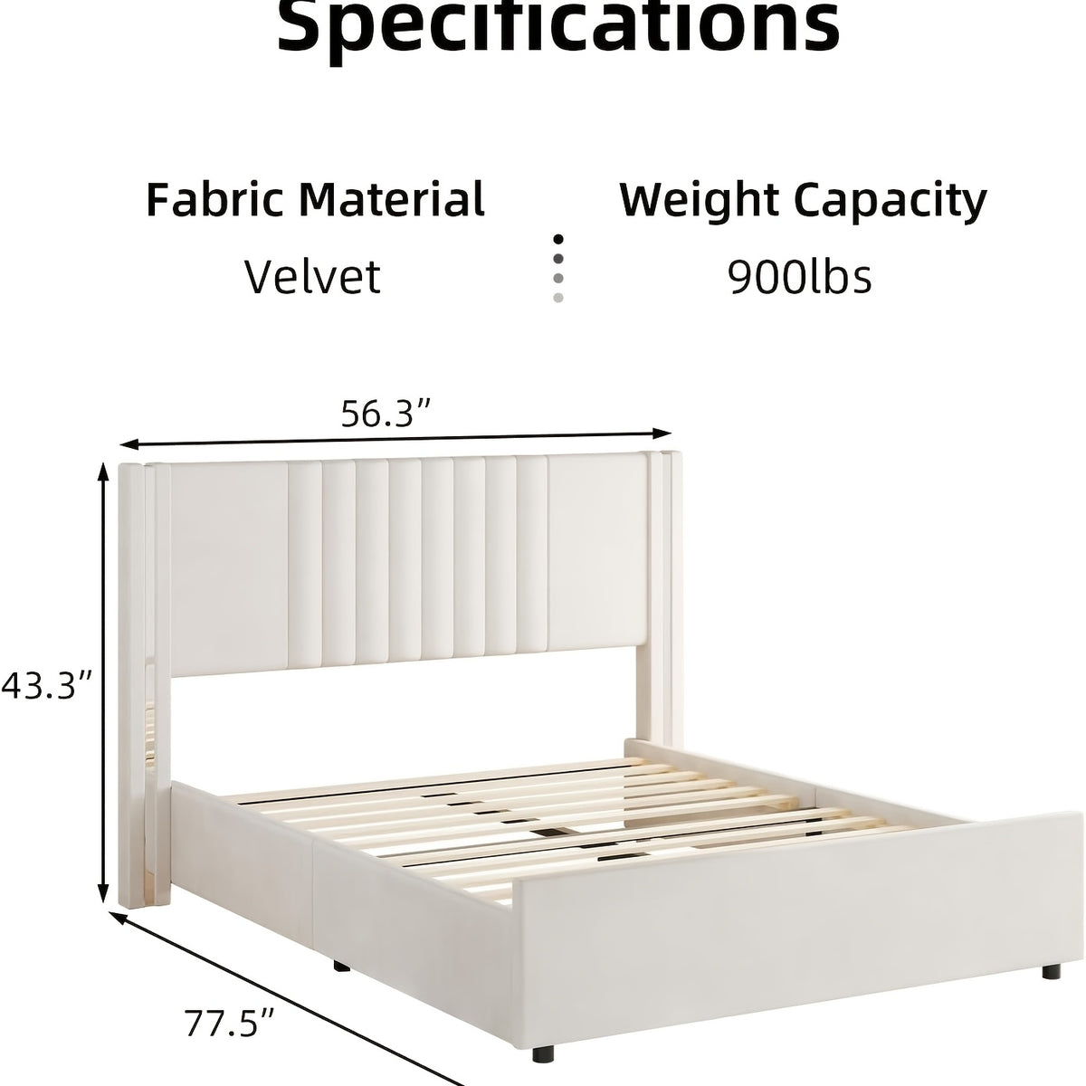 full queen king bed frame velvet upholstered platform - Temu
