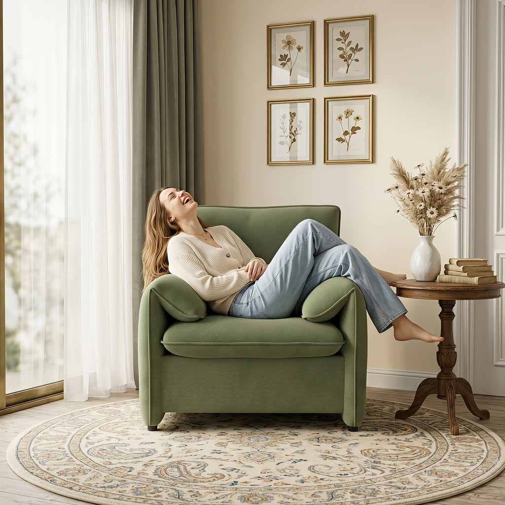 oversized chenille accent chair 37 deep   seat cloud - Temu