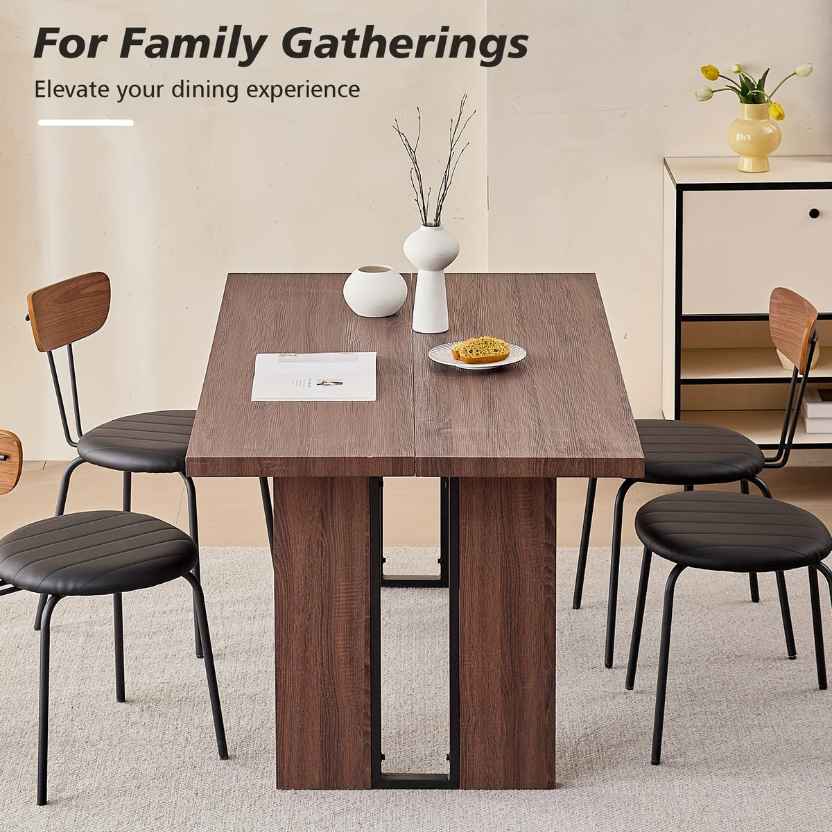 63 rectangle dining table 4 6 35 4 widen tabletop farmhouse - Temu