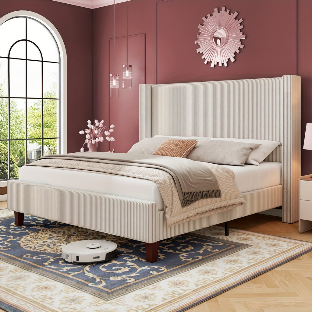 50 8 upholstered platform bed frame corduroy bed frame - Temu