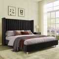 bed frame vertical channel upholstered tufted velvet - Temu