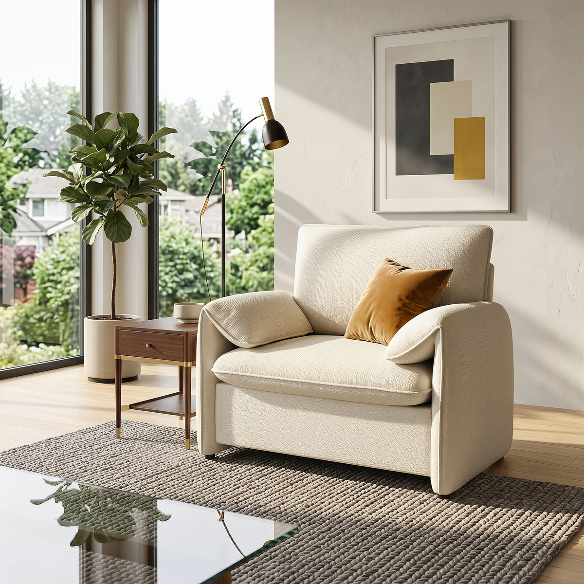37 deep seat oversized accent chair comfy chenille - Temu