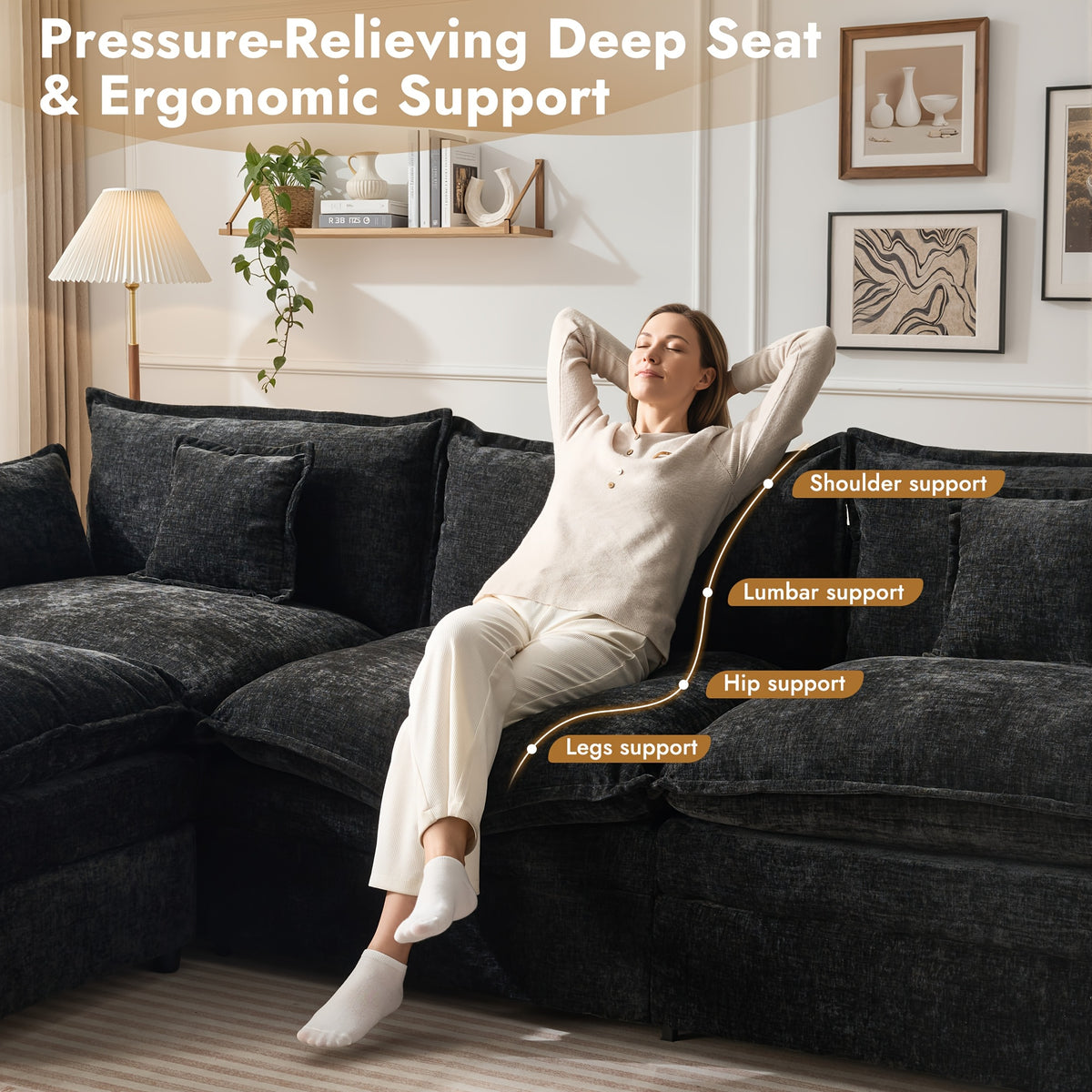 extra large u shaped modular sectional sofa foam cushioning - Temu