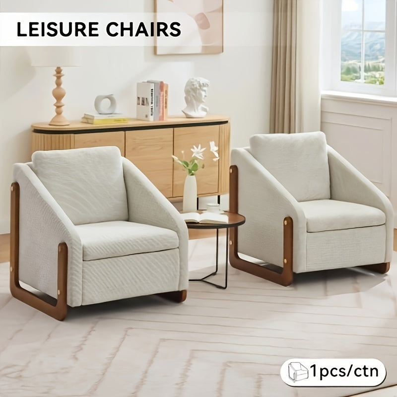 modern upholstered armchair wooden side frame accent leisure - Temu
